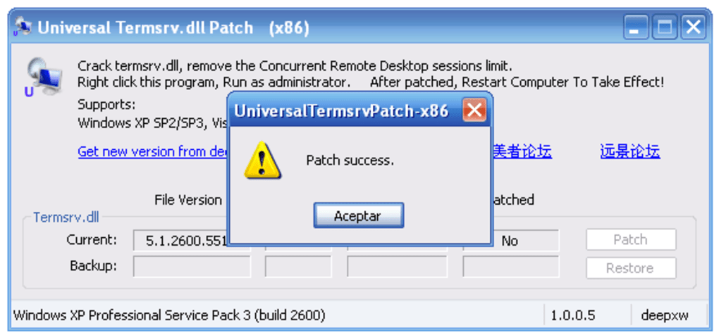universal termsrv patch win7